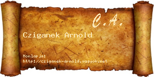 Cziganek Arnold névjegykártya